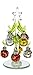 Price comparison product image Beautiful, small, glass Christmas Tree, decorated with coloured, glittered baubles. An ideal, fun, or decoration for the home or desk top