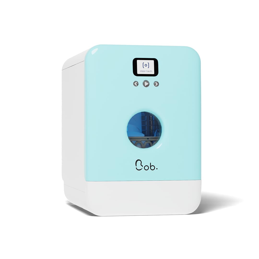 Bob - Compact Dishwasher -daily dishes of 3 people - Built-in Dishwasher - Free-standing, Integrated tank, Portable - White (Ice blue) [Energy Class F]