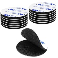 KU Klettband Selbstklebend Extra Stark,12 Stück Klebepads Doppelseitig Klebeband Beidseitig Klett Klebeband Wiederverwendbar Rotundität Tape Selbstklebend 5cm(Schwarz)