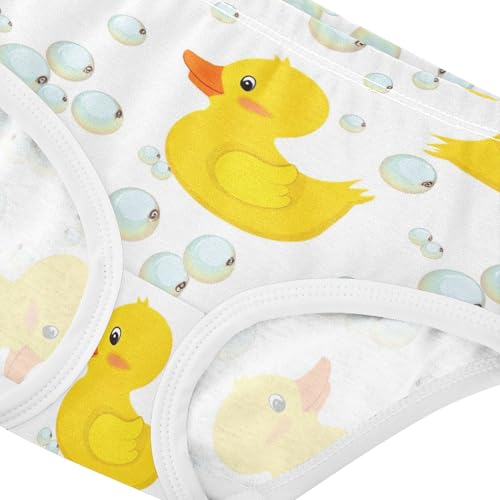 Cotton Girls Underwear Toddler Cute Yellow Ducks White Girl Panties Cute Animals Kids Undies Briefs 2t4