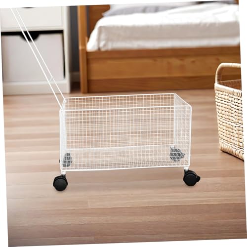 Panier à linge roulant blanc pour simplifier la corvée de lessive - 6
