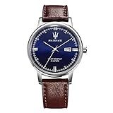 Materialien: Edelstahl, Leder Maserati Herrenuhr, Kollektion Eleganza, Quarzuhrwerk, mit Zeit- und Datumsanzeige , aus Edelstahl und Leder - R8851130003
