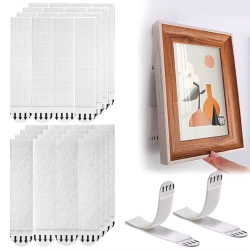 Keero Accroche Tableau Sans Percer 32 Paires (64 Bandes), Fixation Murale Sans Dommage & Sans Résidu, Bandes Adhésives Résistantes pour Cadres, Posters & Décorations Murales