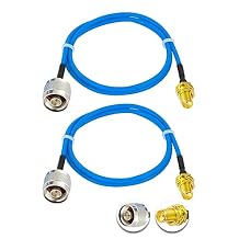2PCS SMA Female to N Type Male RF Coaxial Cable N Type RF Coax Pigtail Cable 20" /50CM RG405 SMA Male 50 Ohm Low Loss Extension Cable