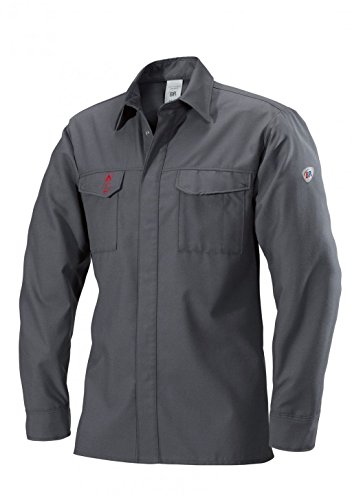 Camisa de vestir industrial BP en gris oscuro con acabados de alta resistencia