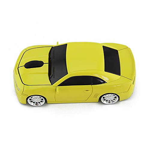 Image of Ai5G for CL Car Mouse Wireless Sport Car Shape Mouse Laptop Desktop Computer Mouse Optical Mice with 2.4GHz Nano USB LED Headlight (Yellow)