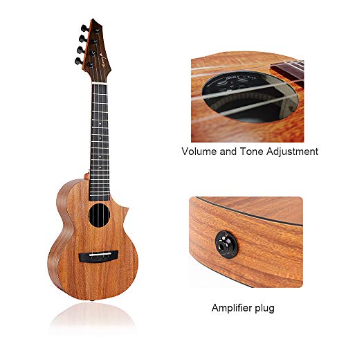 Enya EUT-X1C EQ Cutaway Tenor Ukulélé HPL 26 pouces Bundle avec Coton Gig sac, cordes, accordeur, Sangle, Capo, Picks… - Les Beatles, Paul McCartney, John Lennon, RIngo Starr, George Harrison Enya EUT-X1C EQ Cutaway Tenor Ukulélé HPL 26 pouces Bundle avec Coton Gig sac, cordes, accordeur, Sangle, Capo, Picks… – Image 7