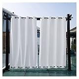 XSDAA Outdoor Verdunkelungsvorhang Wasserdichter Gartenvorhang Wind- und Wasserdicht Oben und Unten Mit Ösen für Balkone Pergolen Terrassen (Color : White, Size : 2.5x2.7m)
