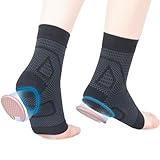 WalkMii Heel Protector Compression Sleeve Socks for Cracked Heels, Heel Spurs, Tendinitis, and Heel Pain, Heel Cushions Cups for Women and Men-1 Pair