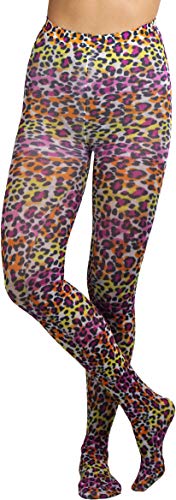 Image of ToBeInStyle Women's Vibrant Multicolor Animal Print Pantyhose Assorted Hosiery