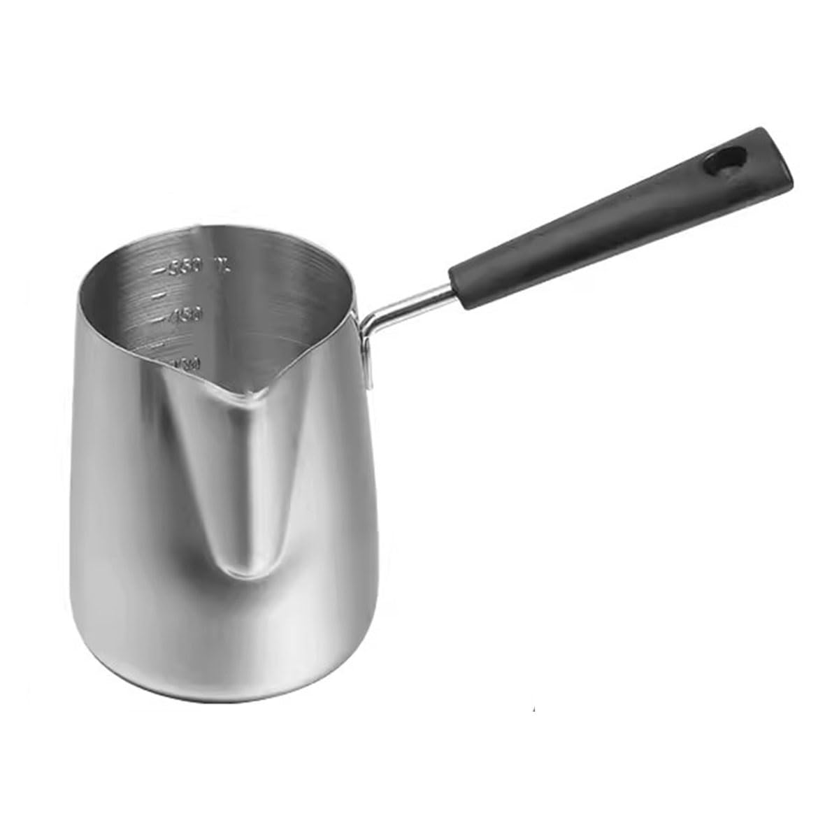 YCKEGEW Pichet À Lait À Long Manche Mousseur À Lait en Acier Inoxydable avec Balance Pichet À Mesurer 12oz 20oz 34oz, Pichet À Crème pour Machine À Espresso Accessoires (Color : Silver, Size : 600ml)