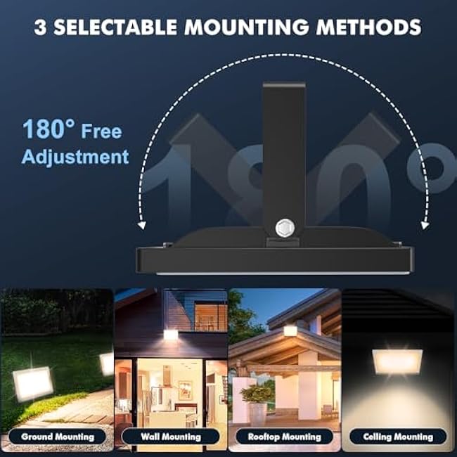 Viugreum 100W LED Flood Lights Outdoor, Waterproof IP65 Work Lights, 110V 10000LM Warm White(3000K), Super Bright Security Floodlights Wall Lights Landscape Lights with US Plug