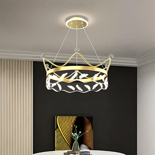 Lustre télécommandé doré DKSNAJ avec éclairage suspendu salon réglable