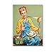 ZYHSB Vintage Femme Cuisine Fromage Sandwich Toast Affiche Mur Art Toile Peinture 18X12 Pouces Kw92Ym