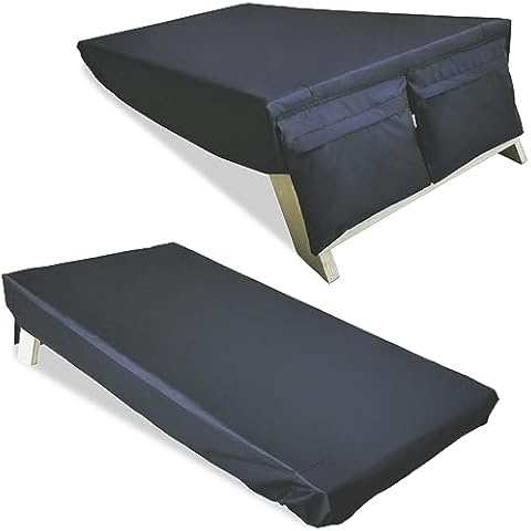 PRAMOON Cornhole Covers, Set of 2, for 4' x 2' Boards, with Bag for Storing Cornhole Bags, Waterproof & UV Resistant, Black Cover