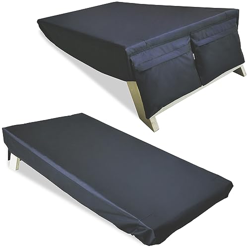 PRAMOON Cornhole Covers Set of 2 for 4 x 2 Boards with Bag for Storing Cornhole Bags Waterproof & UV Resistant Black