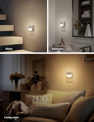Image of JandCase Motion Sensor Night Light, Night Lights Plug into Wall 2 Pack, 3000K /4000K /5000K Motion Activated Night Light, Light Sensor & Motion Sensor Nightlight for Bedroom, Stairs, Hallway
