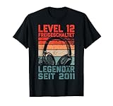 gamer shirt design Gamer Geburtstag Level 12 Jahre - Trage dein cooles Legendär seit 2011 Gaming Headset Geburtstagsshirt bei der nächsten Geburtstagsparty LAN-Party! Tolles Kinder Gamer Geburtstag Headset Motiv ist das perfekte Geschenk für alle 12 Jahre alten Zocker