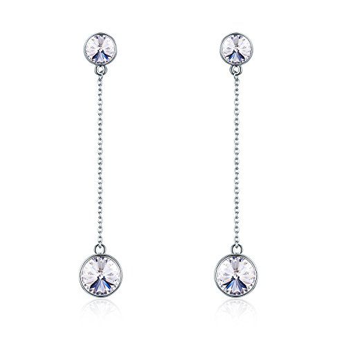 Sbling Platinum-Plated Drop Earrings Made With Swarovski Crystals (4.25 Cttw; White Clear)-Gifts For Women/Girls #TOP7