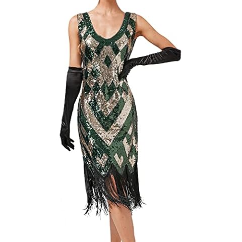 Elegant Women's Sequins Fringe Dress Cover