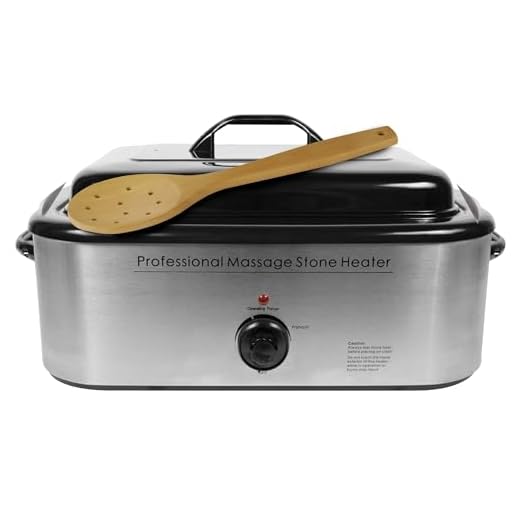 NRG Professional Hot Stone Heater with Analog Control, 18 Quarts - Stone Warmer Unit for Hot Stone Massage Therapy - Easy to Use Dial Temperature Control - Warms Up Quickly - Professional Grade