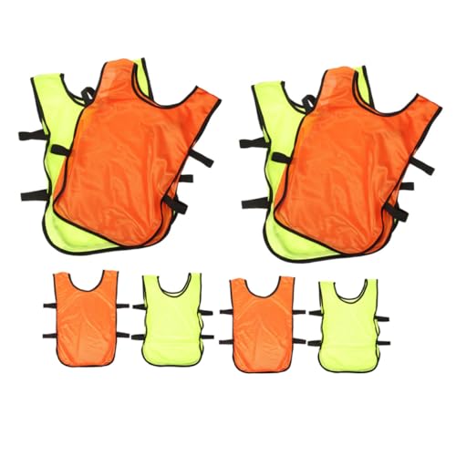 VICASKY 8Pcs Breathable Soccer Vests for Lightweight Training Pinnies with Open Sides Comfortable Sports Jerseys for Basketball and Soccer Practices Fluorescent