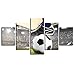 Produktbild AHJJK Kunstdruck Bild 5 Tafeln Campo de fútbol fútbol Zapatillas de Deporte Leinwand Kein Rahmen Nur Leinwand Das Bilder Für zu Hause Moderne Dekoration XL(150x80cm)