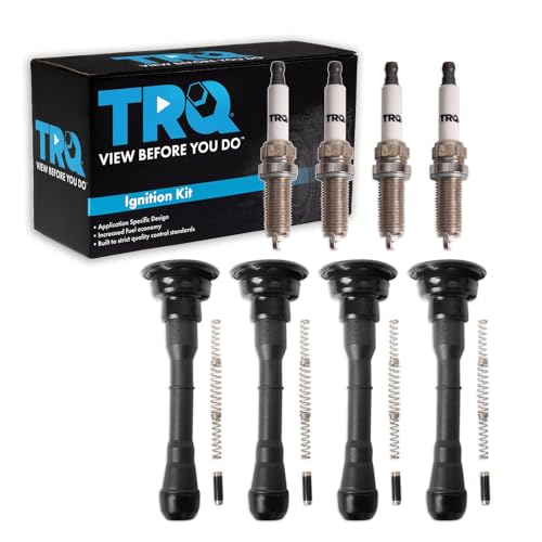 TRQ Ignition Coil and Spark Plug Kit 8 Piece Compatible with 2011-2017 Nissan Juke 2017-2019 Sentra