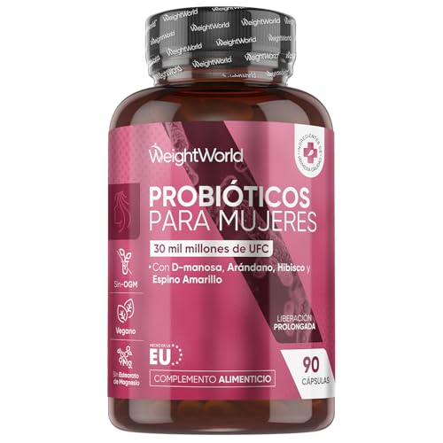 Probióticos Mujer - 90 Cápsulas con Prebiótico de Inulina y Extractos Botánicos para la Armonía Feminina - 30 Mil Millones de UFC para 1 Mes - Vegano, Sin OGM y Sin Gluten