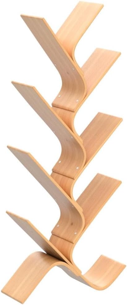 NA 8-Tier Bamboo Tree Modern Bookshelf, Creative Curved Standing Bookcase Rack Book Storage Organizer Shelves, Display Floor Book Shelf Space Saver for Home Office Living Room Bedroom