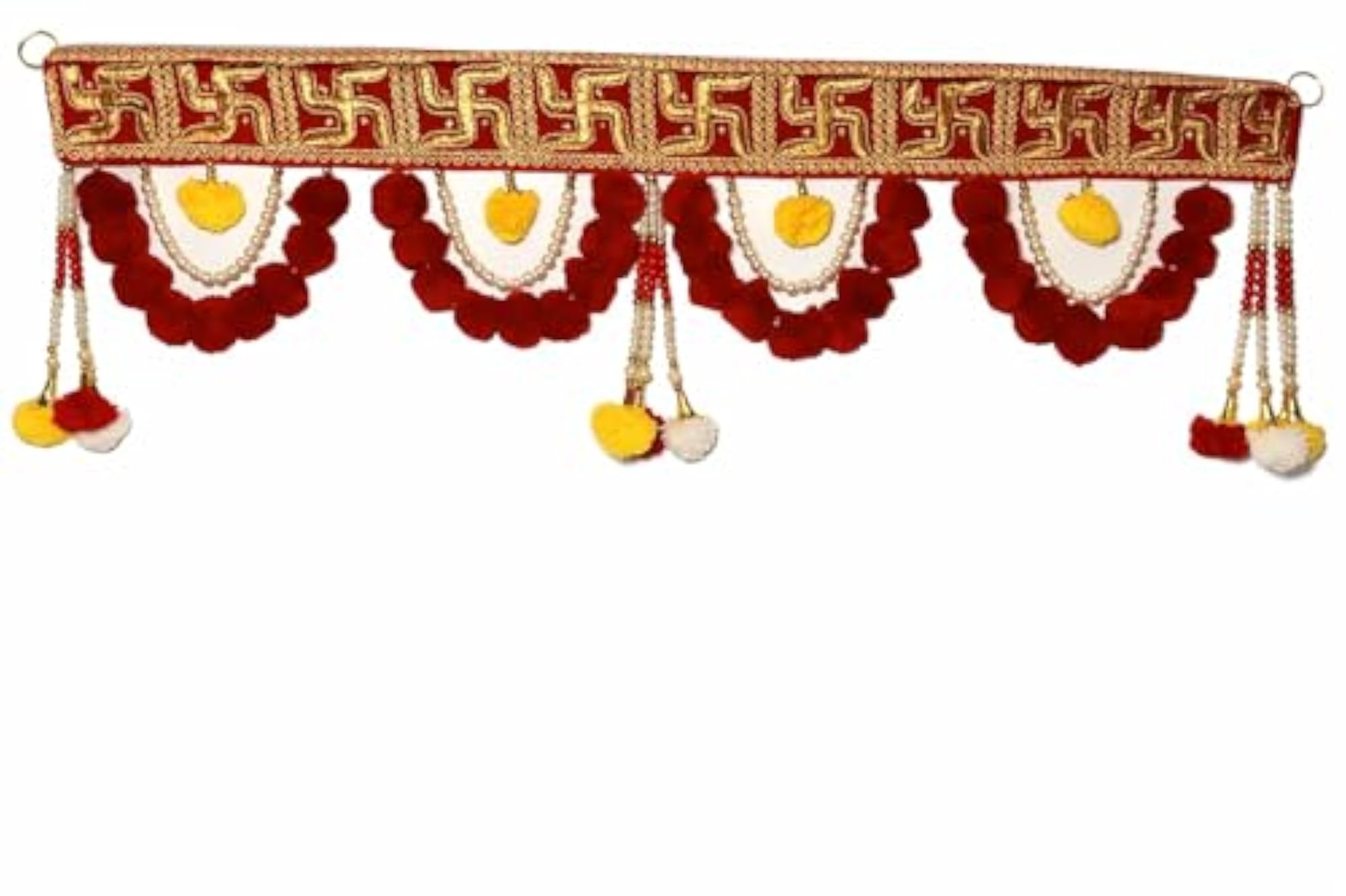 Handcrafted 2 Feet Toran - Red & Yellow