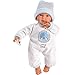 Produktbild Llorens 1030009 Puppe Cuquito mit blauen Augen, Babypuppe mit weichem Körper, Puppenjunge inkl. Stampler und Mütze, 30 cm