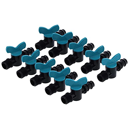 JAOCDOEN 50PCS 25x3/4in Male Thread Irrigation Switch Valve Plastic Gate Valves for Gardening Supplies