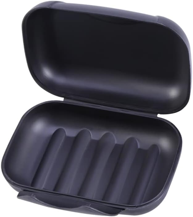 IMIKEYA Portable Travel Soap Case Large with Lock Leakproof Soap Holder Container for Hiking Camping Bathroom Use Black