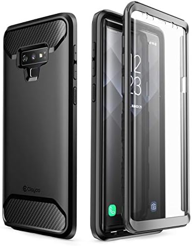 Clayco Xenon Series Case for Samsung Galaxy Note 9 (2018 Release), Full-Body Rugged Case with Built-in 3D Curved Screen Protector (Black)