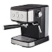 Produktbild TZS First Austria Espresso Siebträgermaschine elektrisch, mit professionellem Milchschäumer, tauglich für Pads, 1,5 L Wassertank, inkl. 2-in-1 Messlöffel und Tamper, Edelstahl/Schwarz