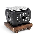 Japanischer Mini BBQ Grill, Multi Funktionaler Schneller Heizungsgrillofen mit Gleichmäßiger Wärmeverteilung, Tragbares Design für das Grillen der Familie Im Freien Im (19,5x18cm