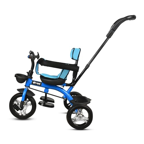 Image of Tricycle 1 Years to 5 Years with Removable Safety Guard and Parental Control Back Side Push Handle with Rubber Tyre for Kid's CR07 (Blue 2)