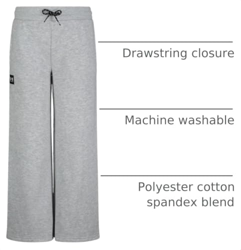 Image of Under Armour Girl's Wide Leg Fleece Sweatpants, Elastic Waistband with Drawstring Closure, Outdoor Collection