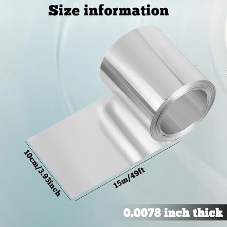 4'' X 50' Aluminum Flashing Roll Metal Roof Flashing for Garden Aluminum Roofing Panels Strips for Stains Prevention, Sealing Windows Doors