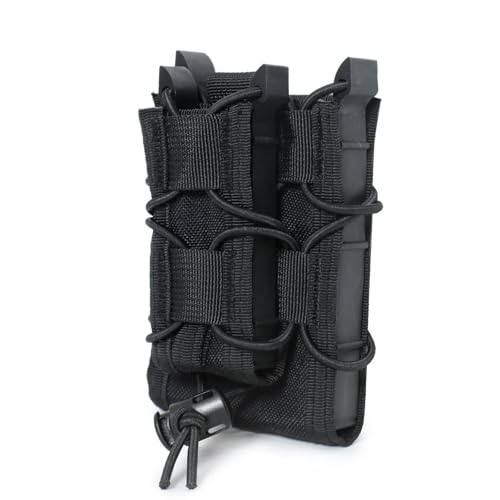 Pochette d'étui Molle mag double noire 9mm avec rétention ajustable - 2