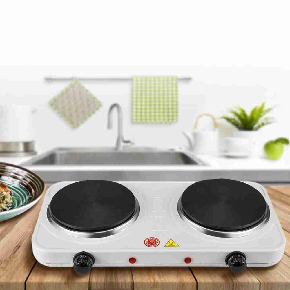 Cocina Eléctrica Portátil Placa Doble 1000W x 2 con Regulador de Temperatura