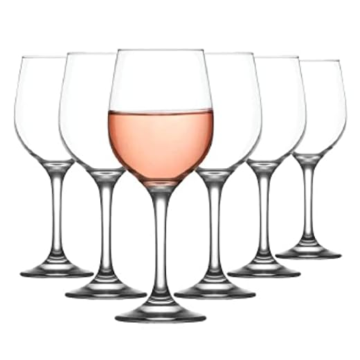 Tradineur - Set de 6 copas de vino, modelo "Fame", cristal liso, diseño sofisticado y elegante, aptas para lavavajillas (300 ml, 19,3 x 6 cm)