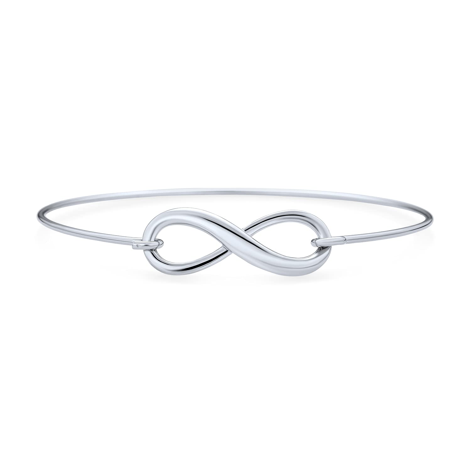Bling Jewelry Delicado Minimalista Romántico Eterno Nudo De Amor Figura Ocho Infinito Pulsera Brazalete Para Mujer Adolescente Novia .925 Plata Esterlina