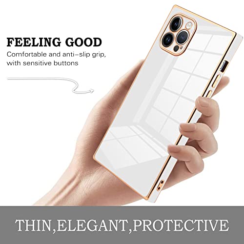 Kanghar Square Case Compatible With Iphone 13 Pro Max Magnetic [Compatible With Magsafe] Luxury Cute Plating Design Square Case Full-Body Anti-Scratch Shockproof Bumper Protective Cover Purple #TOP3