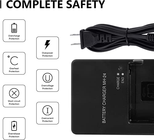 Schsteindar-MH-24-Camera-Battery-Charger-for-Nikon-EN-EL14-EN-EL14A-Wall-Quick-Charger-D5100-D5200-D5300-D5500-D5600-D3100-D3200-D3300-D3400-D3500-P7000-P7100-P7700-P7800-with-Cord