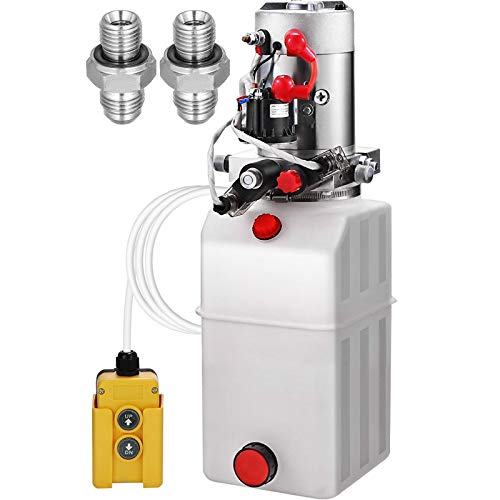 VEVOR 12V DC Hydraulic Pump Double Acting Solenoid Operation Supply Unit W Remote Controller Hydraulic Power Unit for Dump Dump Truck Unloading CRA