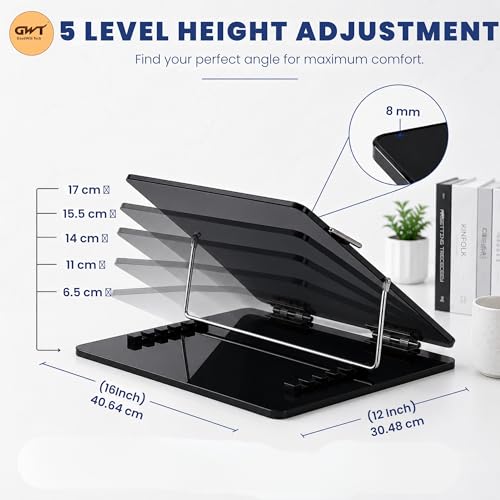 Image of Goodwill Tech Acrylic Tabletop Writing Board 12x16 Inch - Smoke Black Smooth Finish Sketching Board, Study Desk, Portable Drawing Board for Students, Artists & Office Use