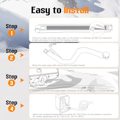 Image of Sewer Hose with Heated Sleeve Avoid Freezing at -45F, Blue Rv Sewer Hose kit ，Sewer Hose for Rv Camper /Rv Accessories (15FT-1)
