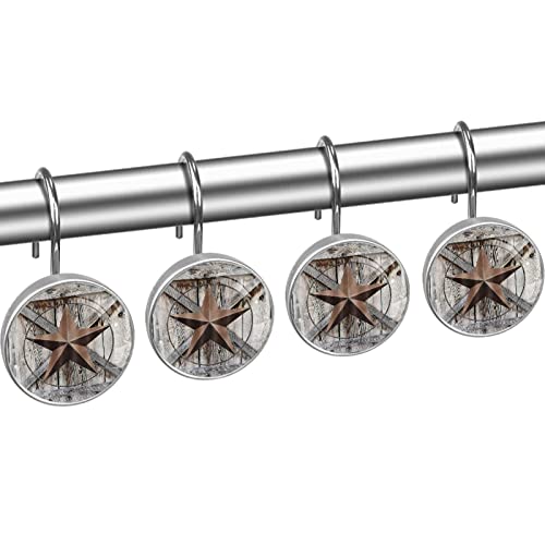 Anneaux de rideau de douche en acier inoxydable lot de 12 crochets en verre et résine - 3